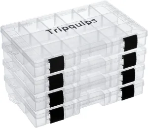 3600 Tackle Trays, Plastic Storage Organizer Box with Removable Dividers - Tackle Boxes - Fishing Tackle Storage - 3700 Tackle Trays - 2 Packs/4 Packs Box Organizer-3600 4 Packs