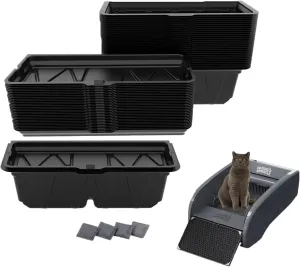 36PCS Disposable Waste Receptacles Compatible with Nature's Miracle Litter Box 2nd,For LitterMaid Litter Box 3rd,Disposable Cat Litter Box with Charcoal Bags (Machine NOT Included)