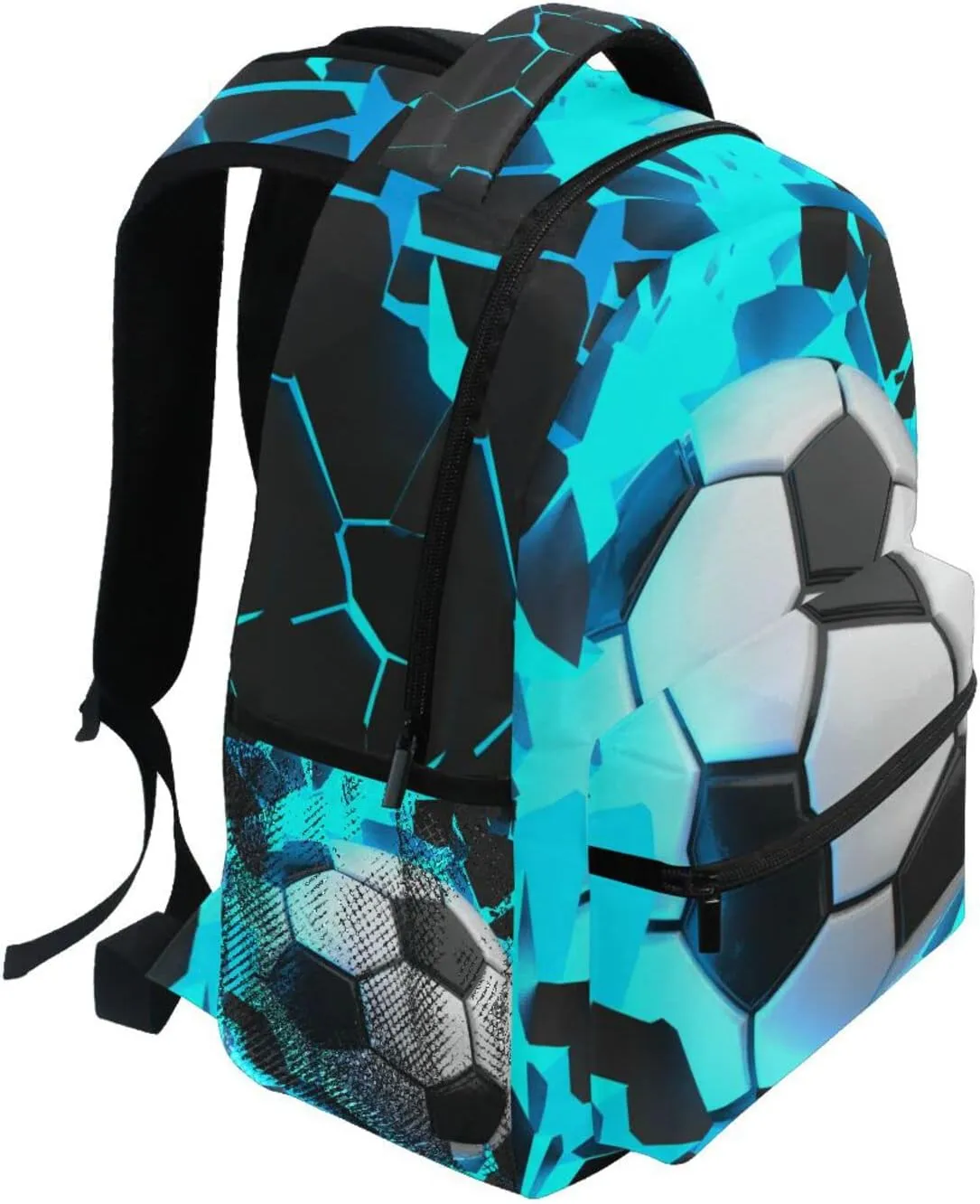 3D Soccer Sport Boys Girls Kids School Backpacks Bookbag, Elementary School Bag Travel Backpack Daypack