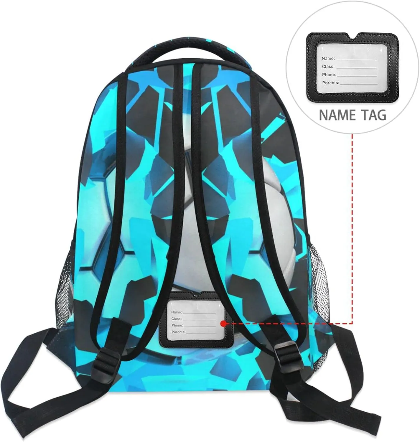 3D Soccer Sport Boys Girls Kids School Backpacks Bookbag, Elementary School Bag Travel Backpack Daypack