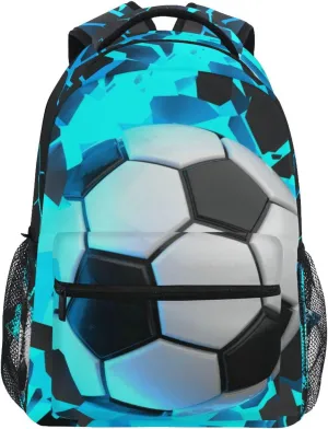 3D Soccer Sport Boys Girls Kids School Backpacks Bookbag, Elementary School Bag Travel Backpack Daypack