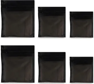 3Pcs Mesh Laundry Bags for Delicates with Premium Zipper, Travel Storage Organize Bag, Clothing Washing Bags for Laundry (BLACK, 6)