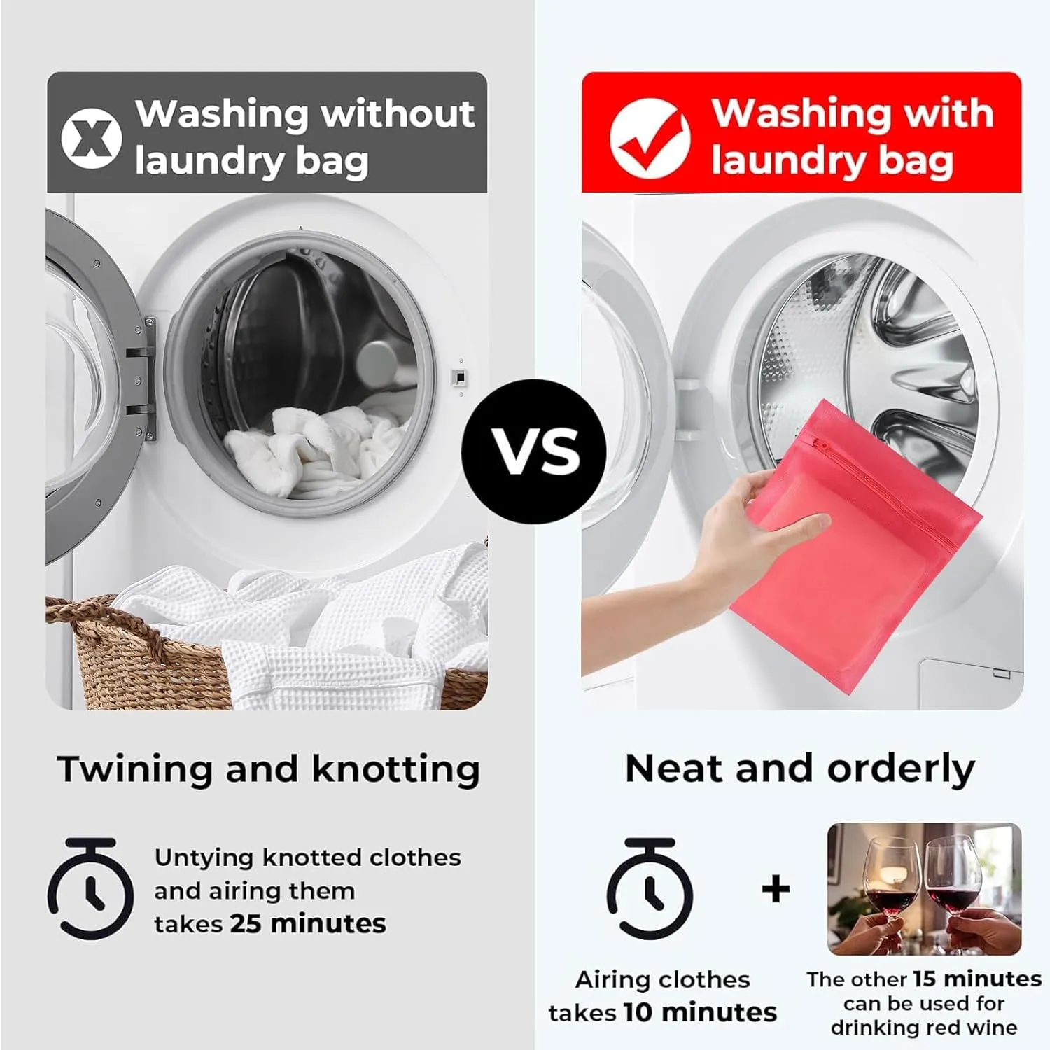 3Pcs Mesh Laundry Bags for Delicates with Premium Zipper, Travel Storage Organize Bag, Clothing Washing Bags for Laundry (BLACK, 6)