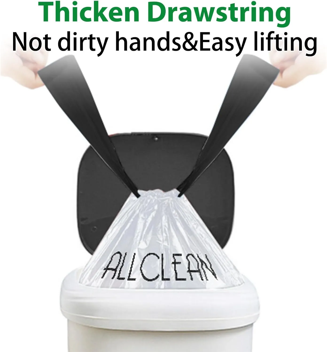 4 Gallon Trash Bags Drawstring, Small Kitchen Garbage Bags Wastebasket Ultra Strong for Bathroom,Office,Kitchen,Bedroom,Office Trash, 4 Gallons Drawstring White, 90 Count (Pack of 1)