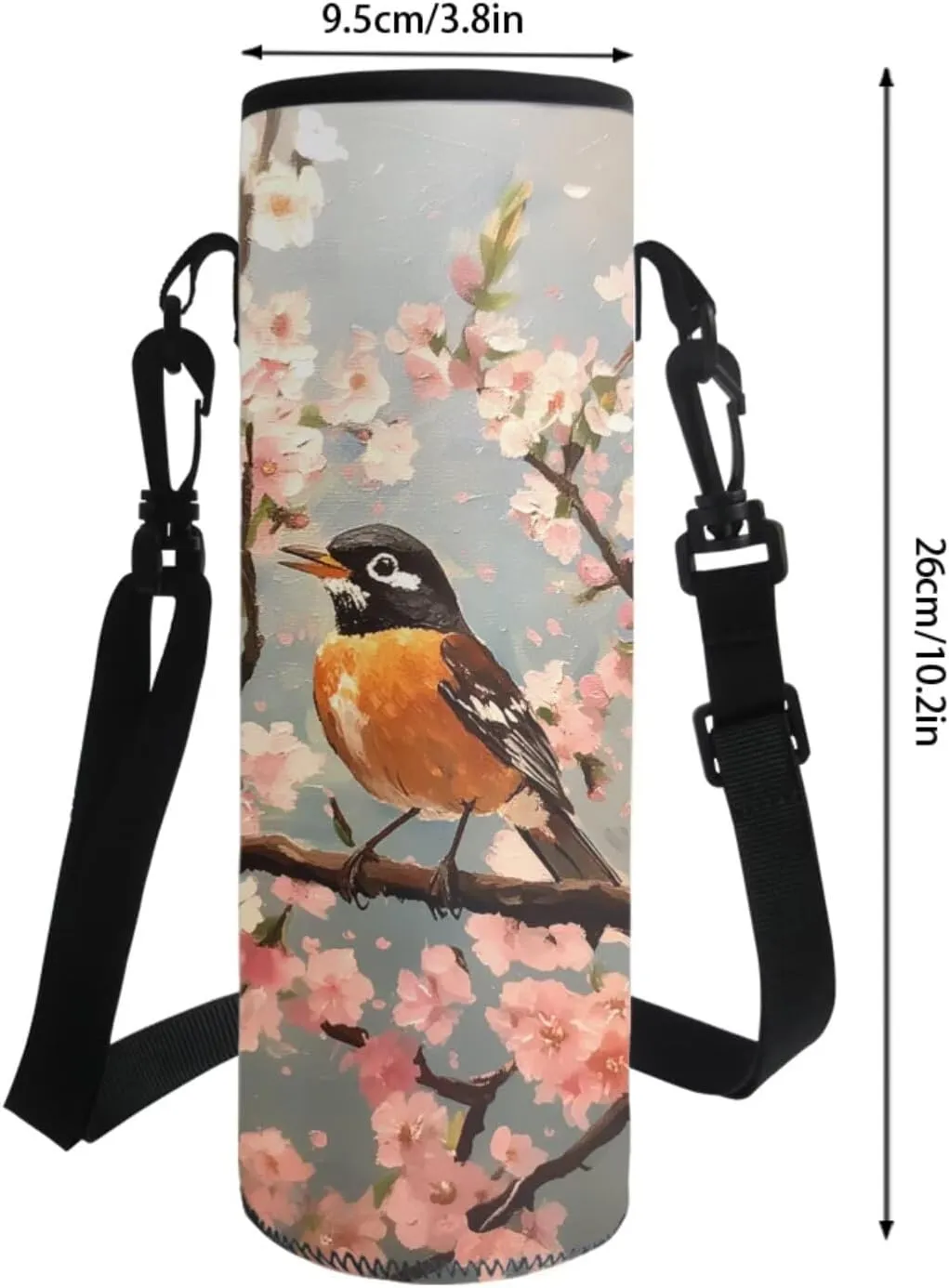 4 In 1 Backpack Set for Kids Teens Boys Girls, Sparrow Print School Bag with Insulated Lunch Box Pencil Case Water Cup Sleeve, Elementary Kindergarten Preschool Bookbag for Travel Camping