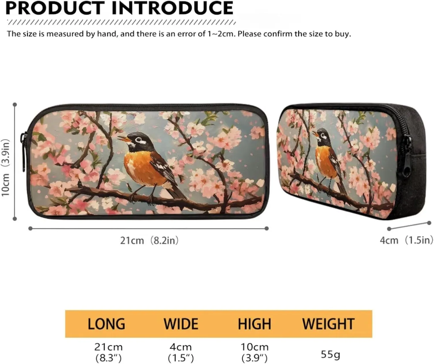 4 In 1 Backpack Set for Kids Teens Boys Girls, Sparrow Print School Bag with Insulated Lunch Box Pencil Case Water Cup Sleeve, Elementary Kindergarten Preschool Bookbag for Travel Camping