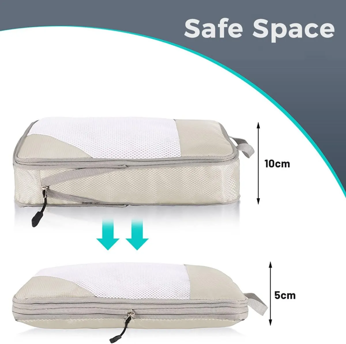 4 PCS Compression Packing Cubes for Suitcase Travel Luggage Organizer Bags Set Packing Organizers Compression Suitcase Bag Travel Essential Bag