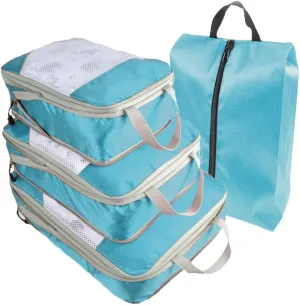 4 PCS Compression Packing Cubes for Suitcase Travel Luggage Organizer Bags Set Packing Organizers Compression Suitcase Bag Travel Essential Bag