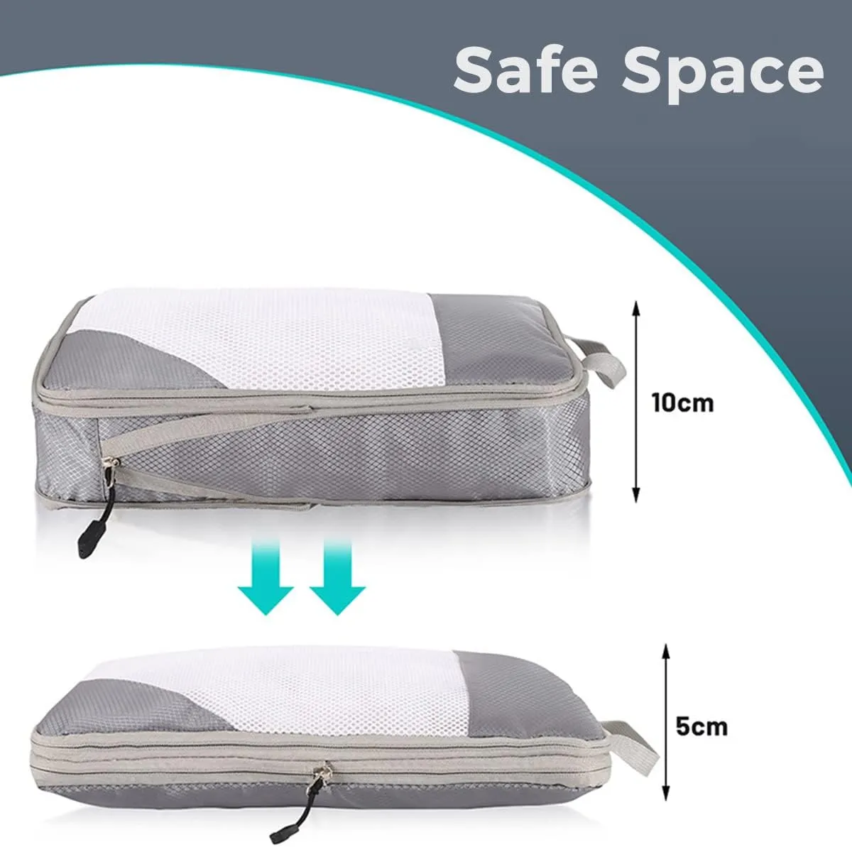 4 PCS Compression Packing Cubes for Suitcase Travel Luggage Organizer Bags Set Packing Organizers Compression Suitcase Bag Travel Essential Bag