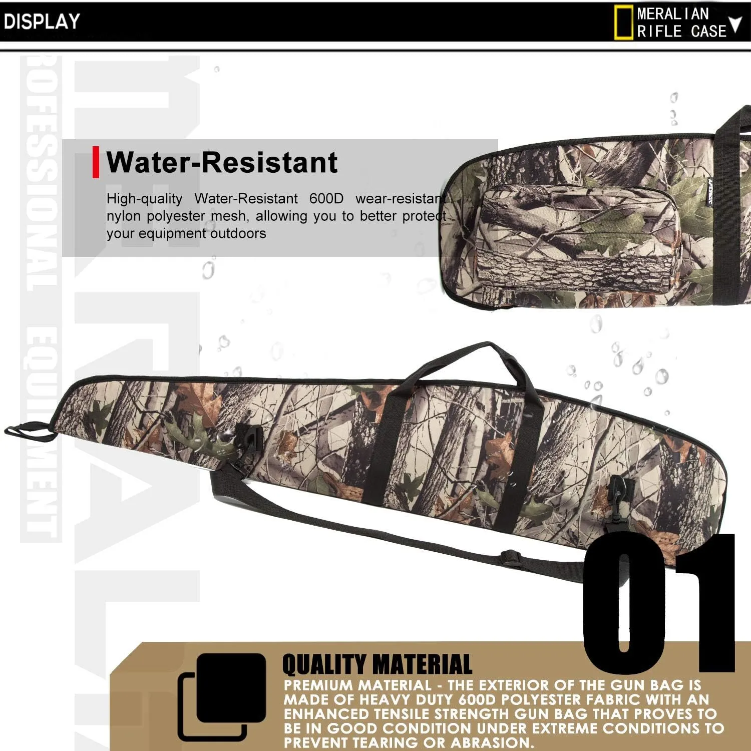 44/48/52 Inch Rifle Case,Water-Resistant Shotgun Case with Zipper Pocket for Scoped Rifles.