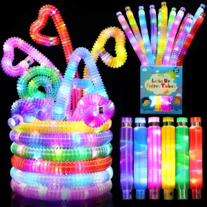 48 Pack Glow Sticks 4th of July Party Favors for Kids 4-8-12, Goodie Bag Stuffers for Kids, Birthday Decorations Return Gifts, Light Up Pop Tubes Glow Party Supplies Glow Bracelets Necklaces