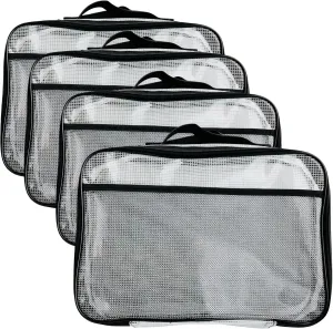 4PC Large Mesh Storage Bag for Board Games, Puzzles, Toys, Supplies, Zippered Bags for Organization Compatible with Legos and Doll Storage (4pc Mesh Bags)