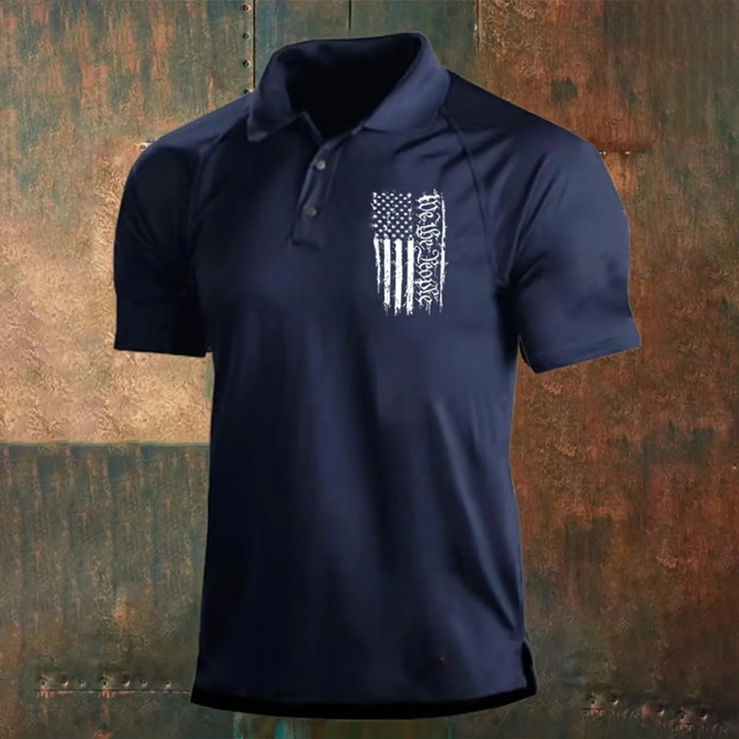4th of July Shirts Loose Printed Lapel Down Polo Shirt Lightweight Quick Dry Soft Summer Short Sleeve Workout Tees