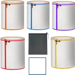 5-Pack 5-Gallon All-Mesh Storage Bags, 5 Color Fine Nylon Mesh, FIQAPJ 5 Pieces Per Pack - For 5 Gallon Bucket, Reusable Filter Bag With Opening On Top - Hydroponics, Gardening.