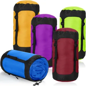 5 Pcs Compression Sacks for Backpacking 20L Camping Sleeping Bag Stuff Sacks for Backpacking Water Resistant Sleeping Bag Storage Sack for Space Saving Hiking Gear