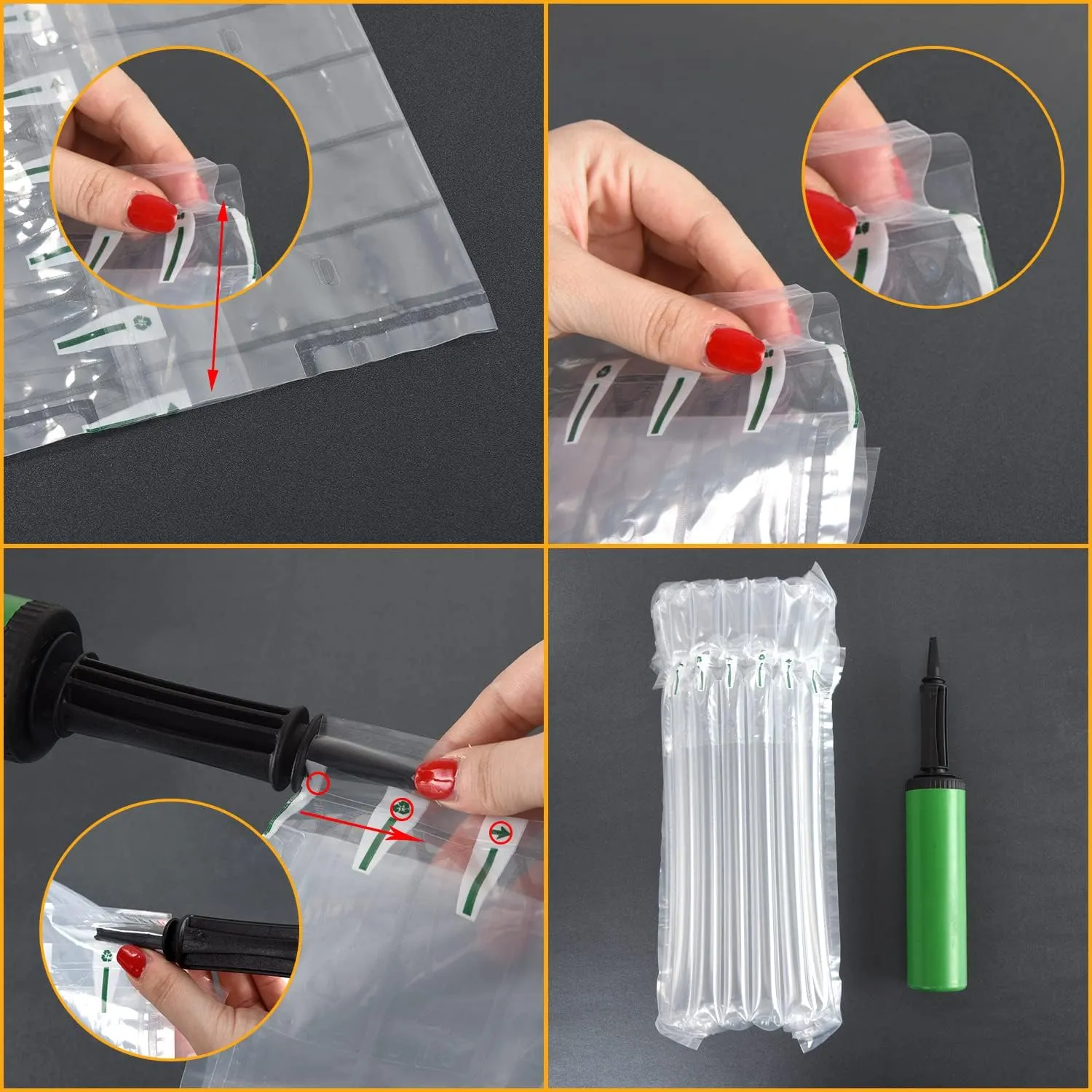 50 Packs Wine Bottle Protector, LIVEBAY Inflatable Bags for Wine, Glass bottle protection, Inflatable Air Column Cushion Bags with Pump for Safe Transportation of Glass Bottles in Airplane Cushioning