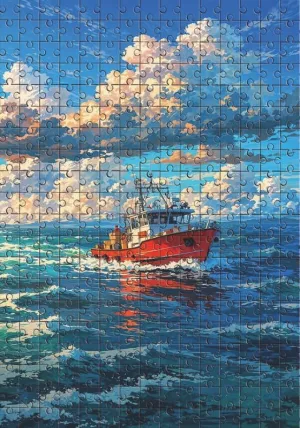 500 Piece Jigsaw Puzzle Adults Fishing Boats Returning to Port at Sea Challenging Educational Game Fun Family Activities Puzzle Floor Props Kid Gift Unzip Toy Wooden Puzzles