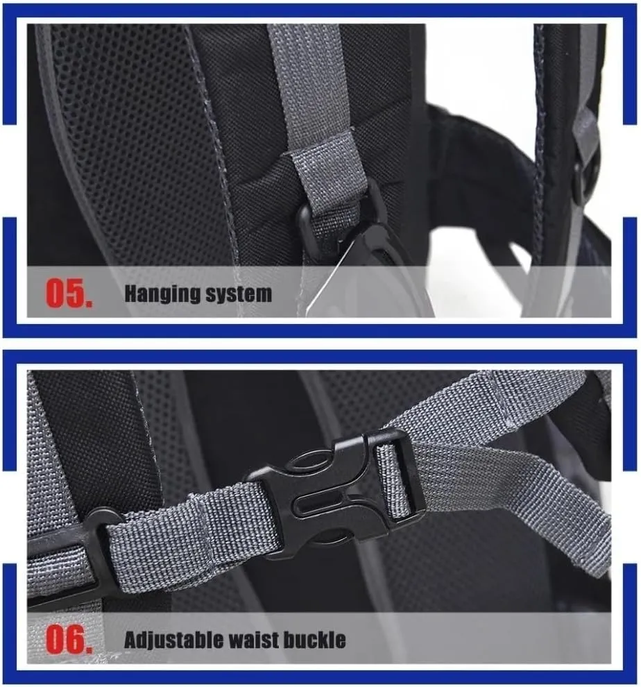 50L Waterproof Hiking Backpack Men Trekking Travel Backpacks Women Sport Bag Outdoor Mountaineering Hike Bags (Black 3)