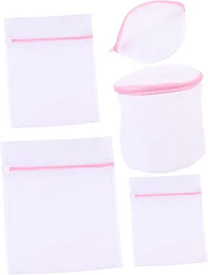 5pcs Mesh Laundry Bag Set Bra Wash Net Travel Storage Bag Large Mesh Washing Delicate Wash