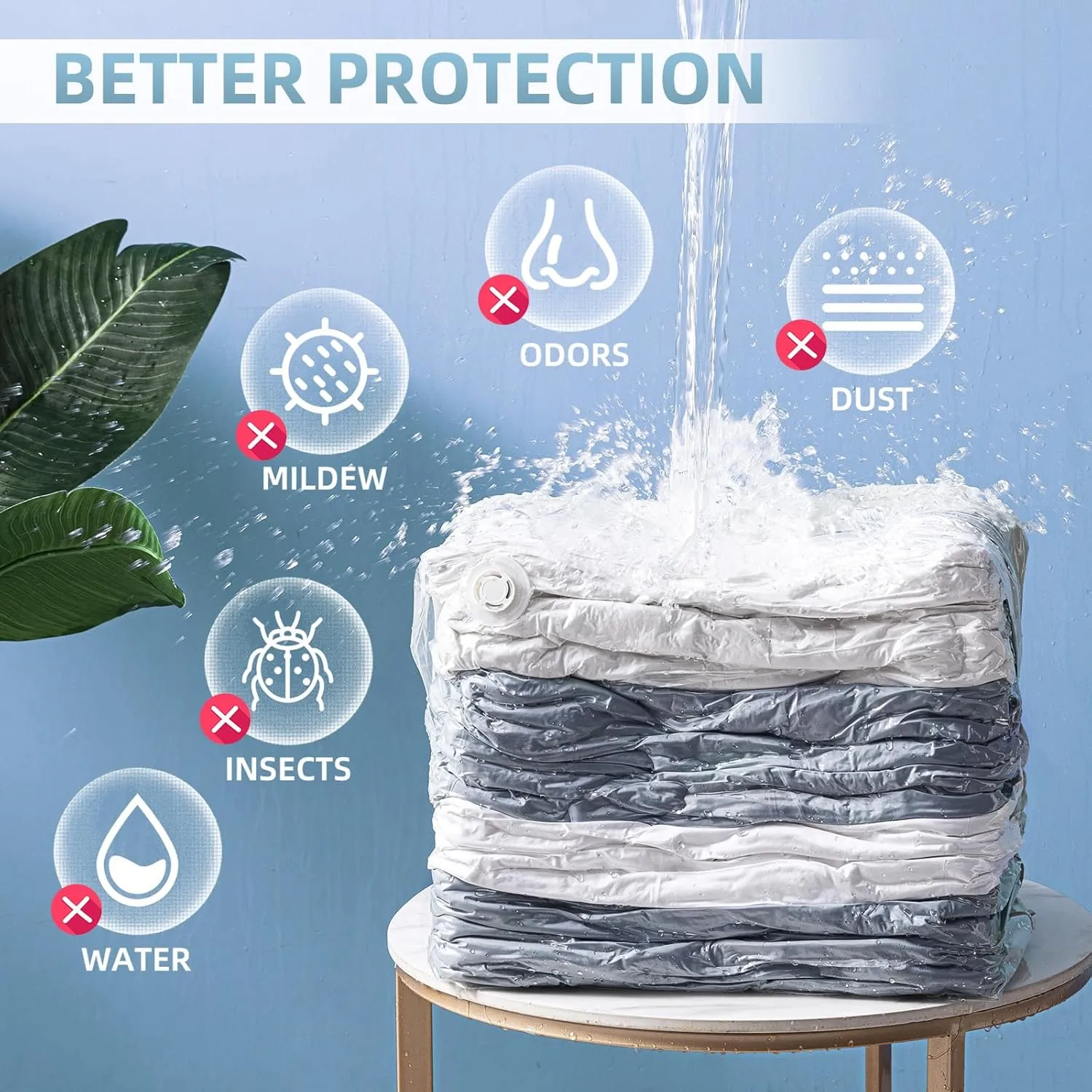 6 Pack Vacuum Storage Bags, Cube Combo (3 Jumbo 3 Medium), Vacuum Seal Bags for Clothing, Bedding, Blanket, Space Saving Closet Organization