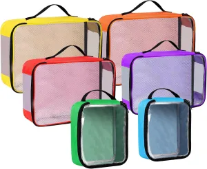 6 Packs Toy Storage Bags with Zipper, Clear PVC Organizing Bags,Waterproof Toy Storage Bags,Toy Organizing Bags for Building Blocks, Books, Puzzle