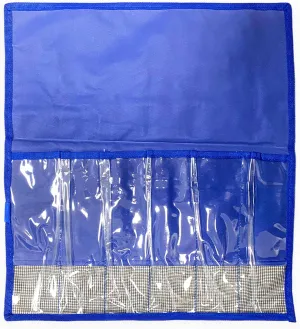 6 Pocket Mesh Lure Bag - Blue (4 Pcs) | Multi-Compartment Fishing Tackle Bags | Compact Lure Storage for Anglers