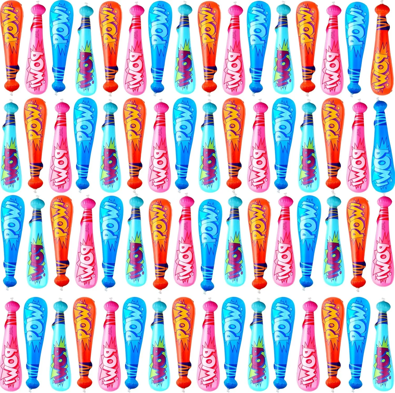 64 Pack 18 Inch Inflatable Baseball Bats Blow Up Baseball Bat Baseball Bat Toy Inflates for Carnival Birthday Swimming Pool Baseball Party Favors