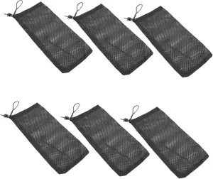 6Pcs Bags Durable Mesh Storage Pouch for Fish Tank Filtration Black High Water Permeability Break Resistant Polyester Material