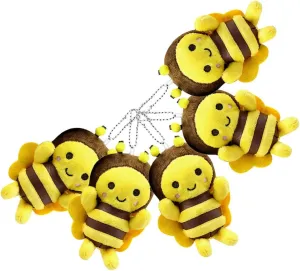 6pcs Cute Plush Bee Keychain Soft Stuffed Animal Bag Charm for Adorable Bee Party Favors for Backpacks and Accessories