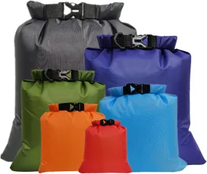 6Pcs Dry Bags Multipurpose Floating Rafting Bags for Outdoor Activities Roll Up Dry Bag Assortment with Multiple for Boating Kayaking Camping and More
