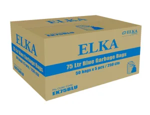 75L BLUE GARBAGE BAGS CARTON OF 250 (ROLL)
