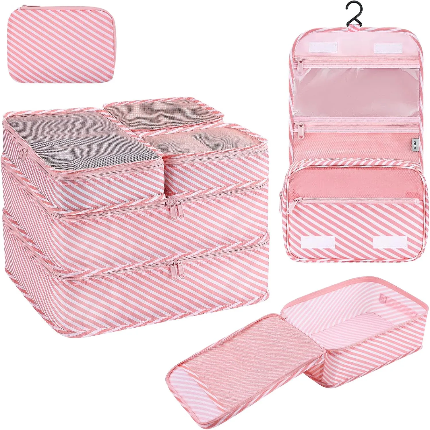 8 Pcs Packing Cubes for Travel, Travel Cubes Set Foldable Suitcase Organizer Lightweight Luggage Storage Bag