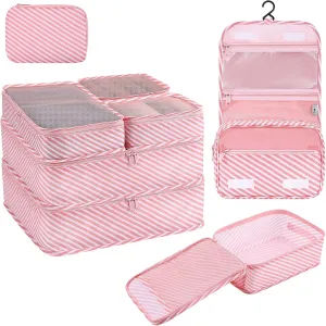 8 Pcs Packing Cubes for Travel, Travel Cubes Set Foldable Suitcase Organizer Lightweight Luggage Storage Bag