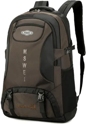 85L Extra Large Waterproof Hiking Camping 18.4In Laptop Travel Backpack for Camping Climbing Touring Lightweight Outdoor Sport Daypack Huge Backpack (brown)