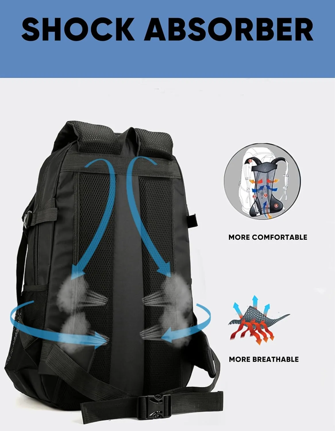 85L Extra Large Waterproof Hiking Camping 18.4In Laptop Travel Backpack for Camping Climbing Touring Lightweight Outdoor Sport Daypack Huge Backpack(Grey)