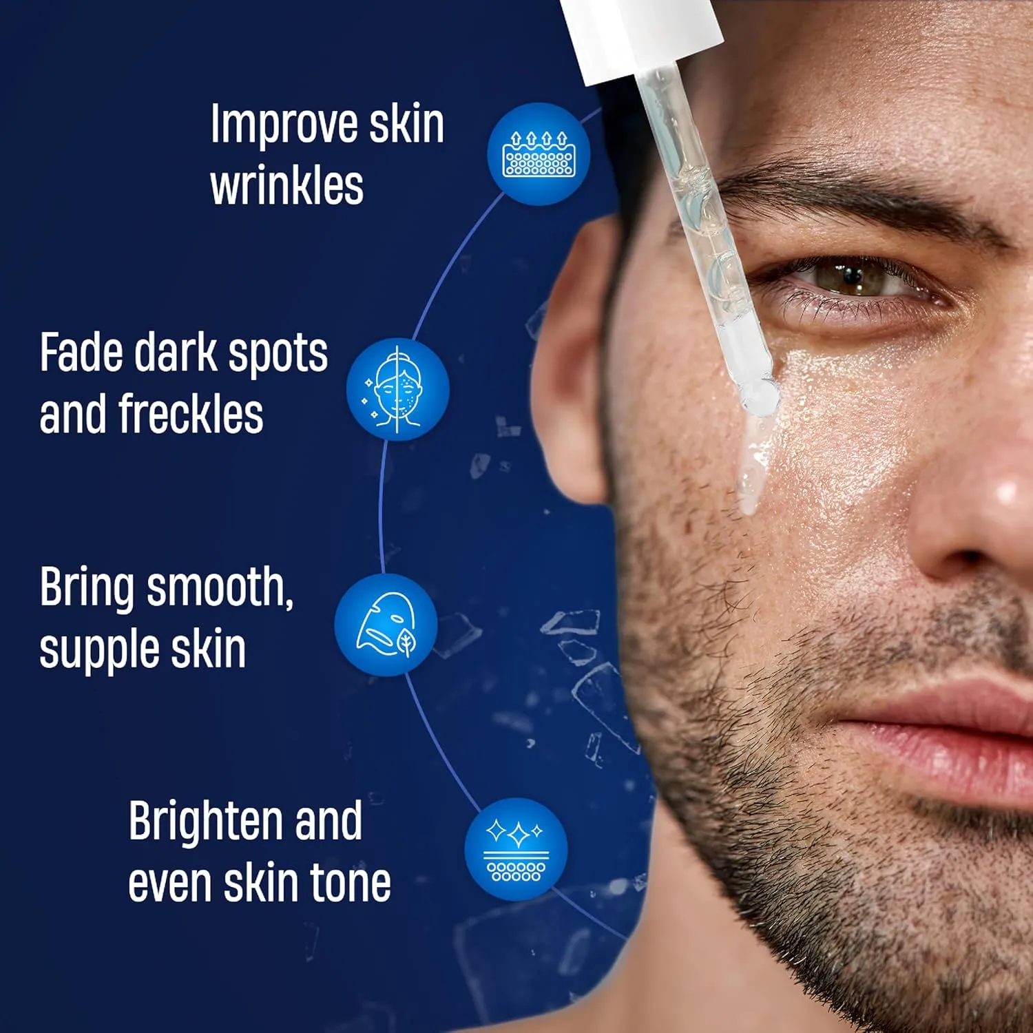 Abera Men Retinol Serum, Reduces Dark Spots, Melasma, Wrinkle & Eye Bag, Hydrating and Smoothing Formula for Men with Niacinamide 5% & Retinyl, Anti-Aging Effect (Set 3   Gift)