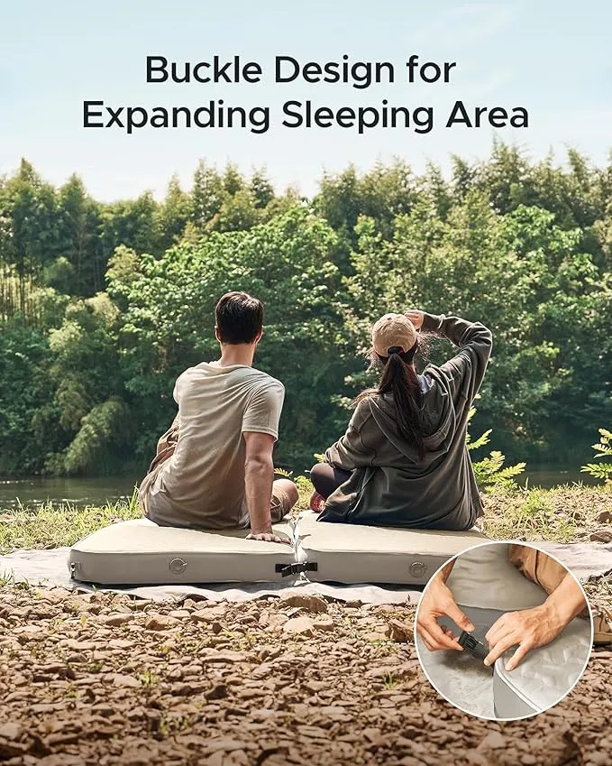 ACACIA 4" Thick Self Inflating Sleeping Pad with Foam, Innovative Y-Shaped Telescopic Structure, Ultraportable Camping Air Mattress with Pump Sack, Outdoor Compact Sleep Bed for Travel Tent Car