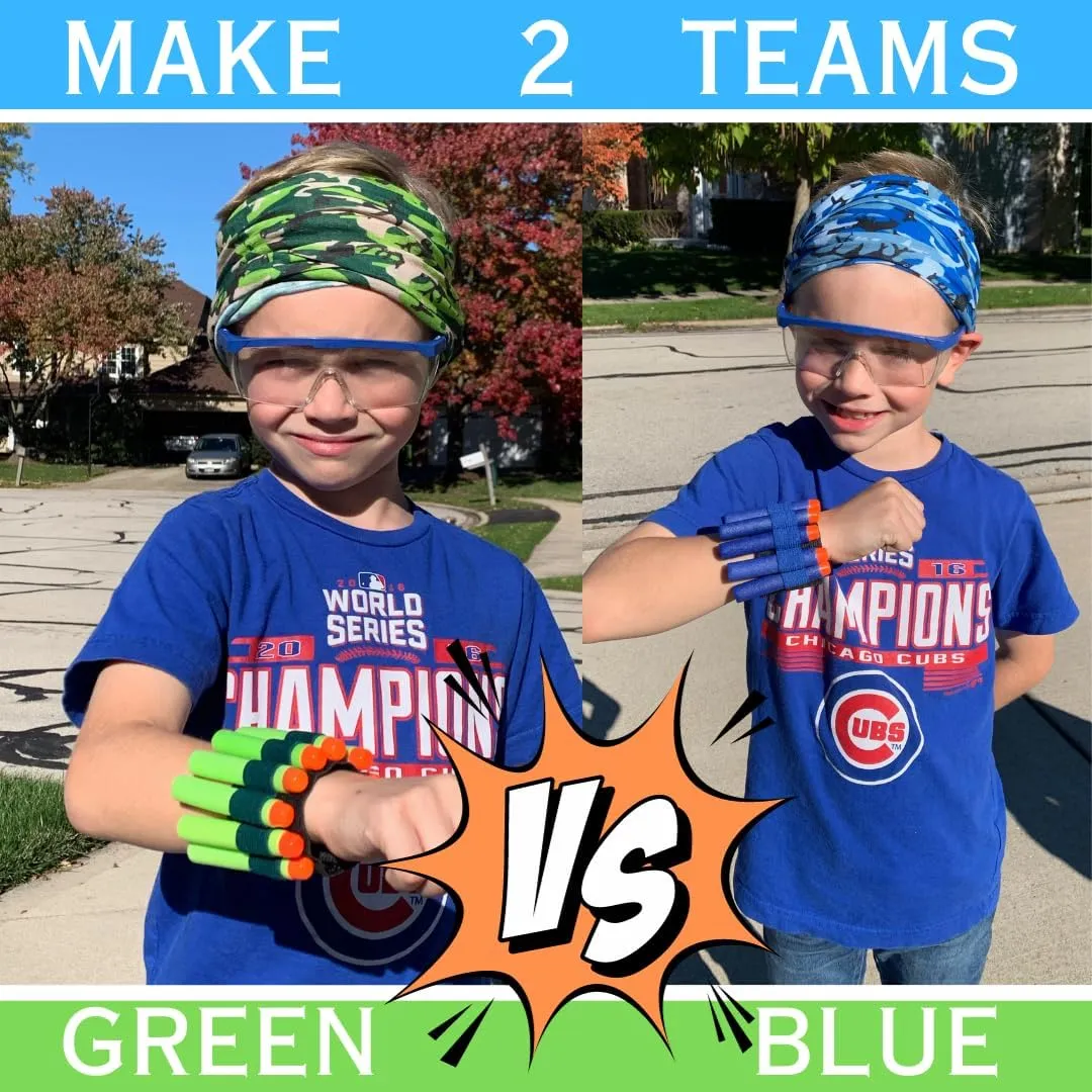 Accessories for Nerf Party Supplies - 20 Sets. Kids Birthday Favors Bulk Pack with Darts, Glasses, Masks, and Wristbands for Boys’ Birthday Parties and Nerf War Teams
