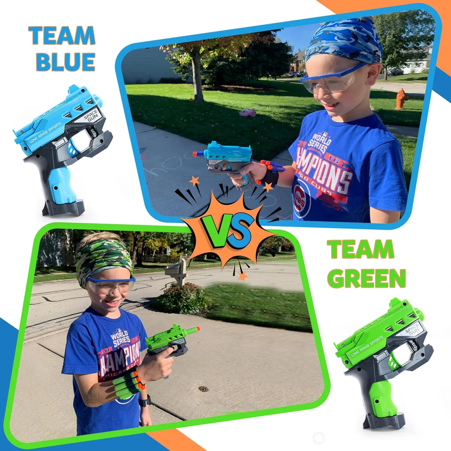 Accessories for Nerf Party Supplies, Favors - 10 Sets. Bulk Pack for Nerf Birthday, War - Mini Toy Gun Pistol, Wrist Bullet Holder, Foam Darts, Face Mask & Safety Glasses. Kids Ages 5 