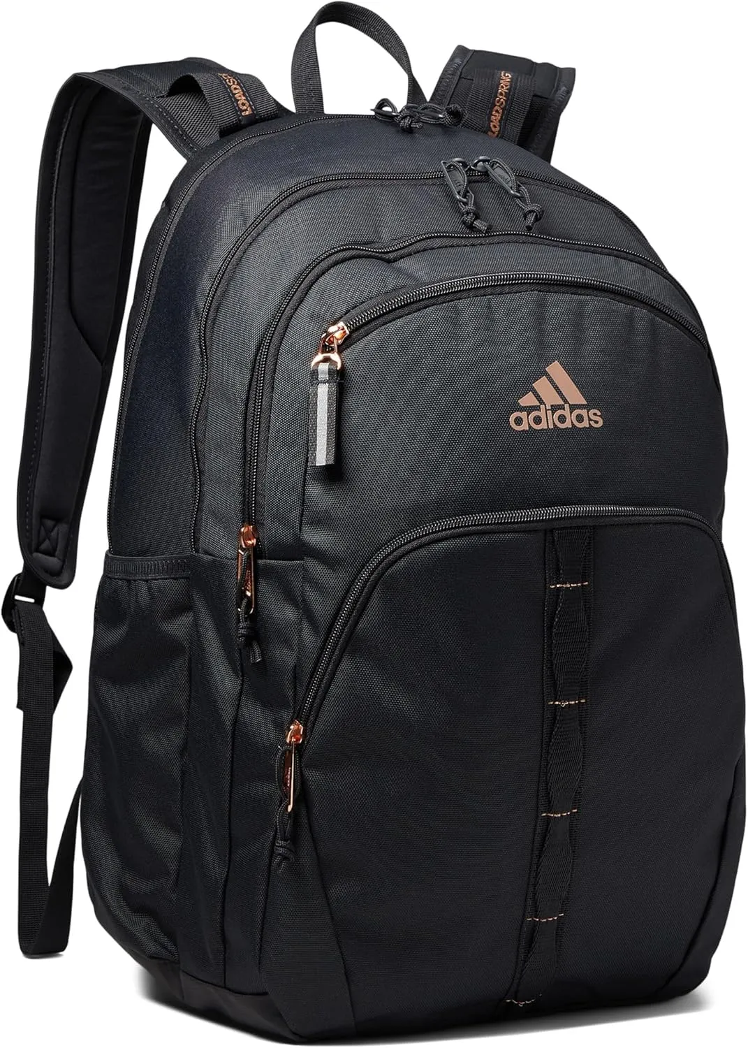 adidas Prime Backpack for Work, Travel Bag for Women and Men with Padded Compartment for Laptop, Carbon Grey/Rose Gold/2, One Size