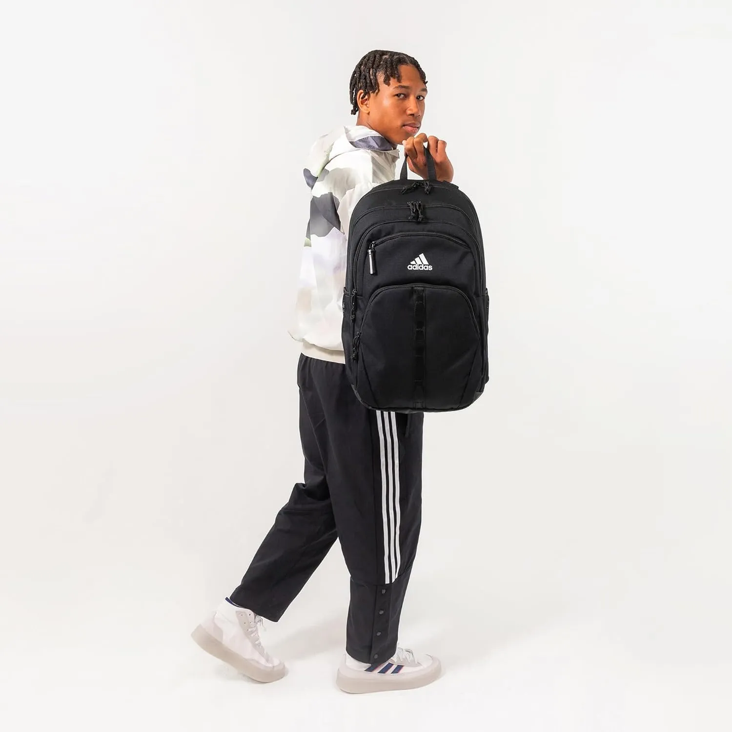 adidas Prime Backpack for Work, Travel Bag for Women and Men with Padded Compartment for Laptop, Carbon Grey/Rose Gold/2, One Size