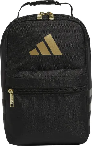 adidas Santiago Bag Cooler, Insulated Food Container, Adult Lunch Boxes for Women and Men with Mesh Pocket, Black/Gold Metallic/3.0, One Size
