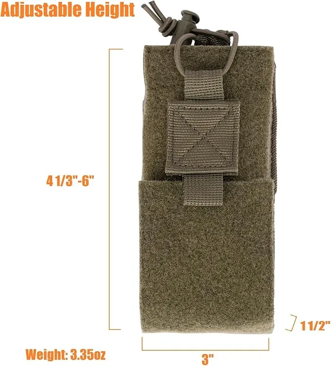 Adjustable Radio Pouch MOLLE Radio Holder for Tactical Duty Belt Two Ways Radio Holster Walkie Talkies Case Rifle Mag Carrier 5.56mm 7.62mm Magazine Nylon Carry Bag for Police Security Rescue