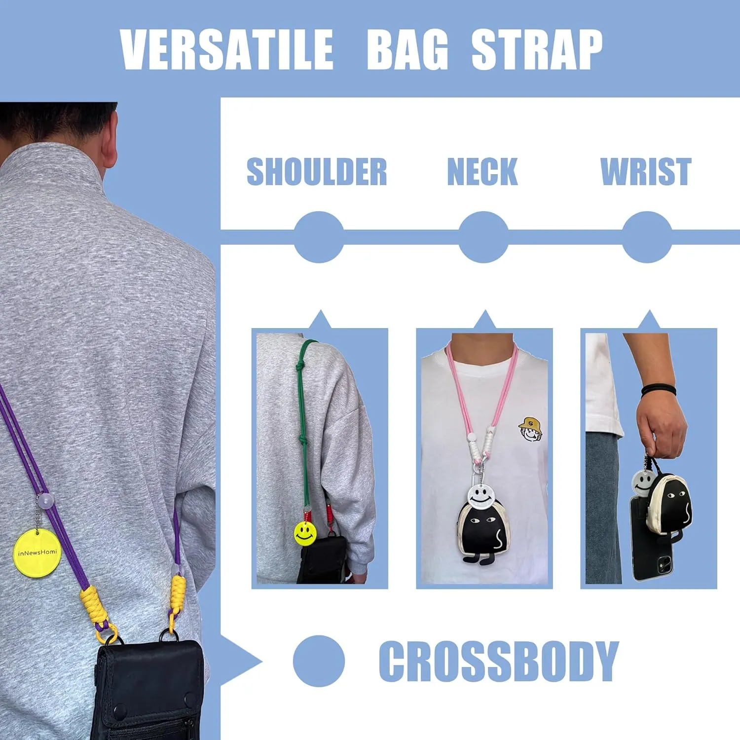 Adjustable Shoulder Bag Strap Replacement Crossbody Strap for Handbags Tote Duffel Bags Reinforced Wide Ergonomic Purse Strap (Black)