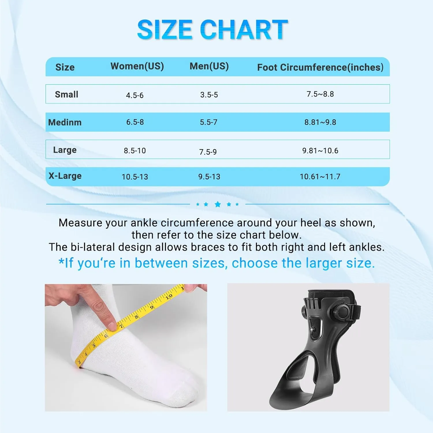 AFO Foot Drop Brace,Medical Ankle Foot Orthosis for Hemiplegia Stroke Varus Walking Support Shoes,Ankle Brace Stabilizer with Inflatable Airbag (Left, X-Large)