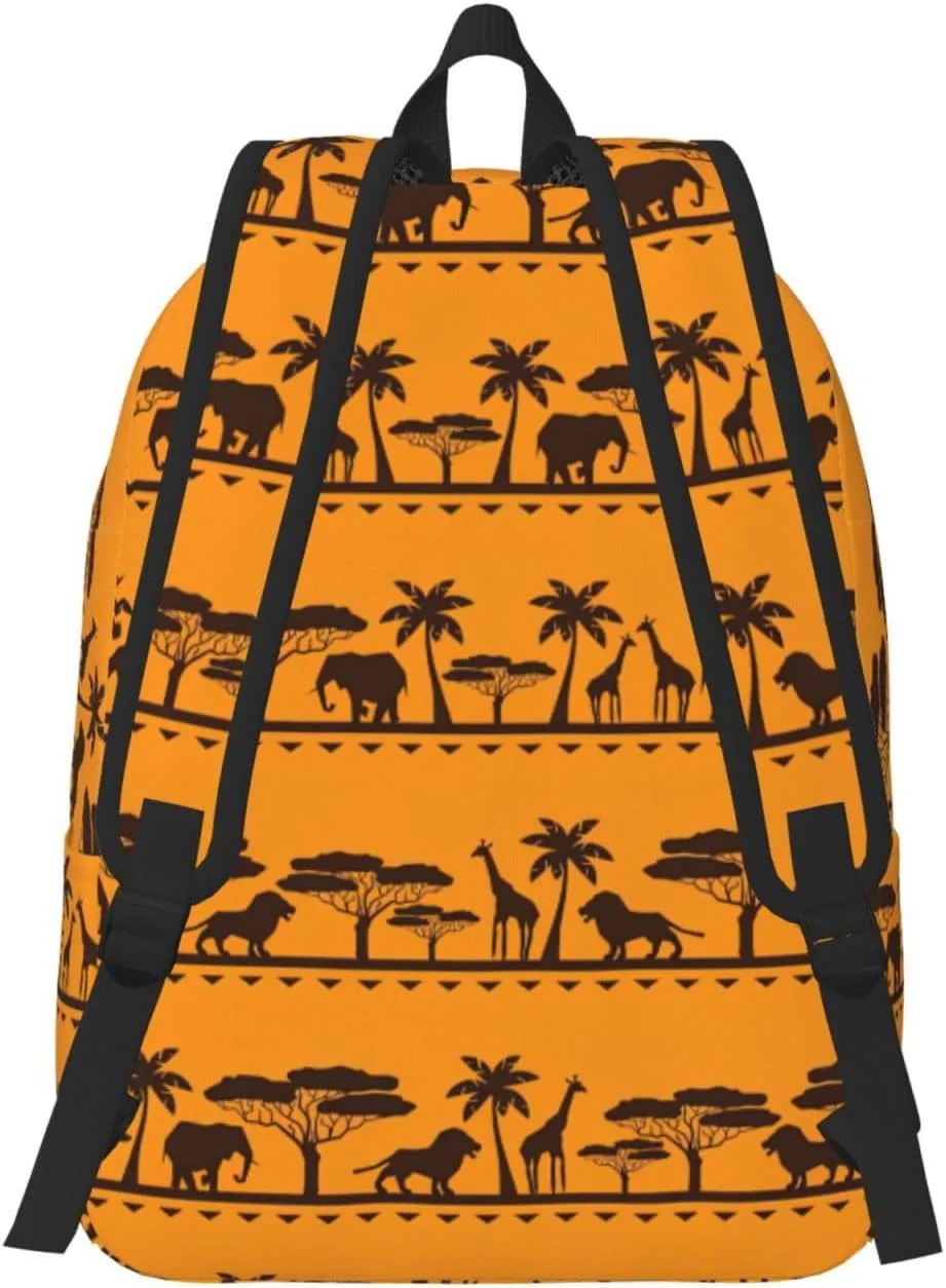 African Animals Canvas Casual Lightweight Duffel Bag, Fashion Duffel Bag, Casual Daypack, Unisex Travel Backpack