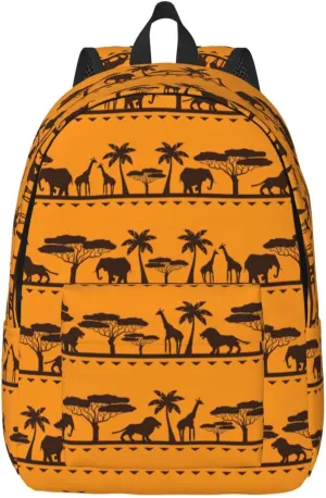 African Animals Canvas Casual Lightweight Duffel Bag, Fashion Duffel Bag, Casual Daypack, Unisex Travel Backpack