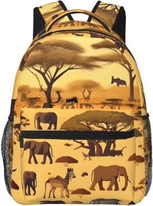 African Grassland Animals Casual Backpacks, Duffel Bags, Travel Bags For Work, Hiking, Camping, Outdoor Activities And More.