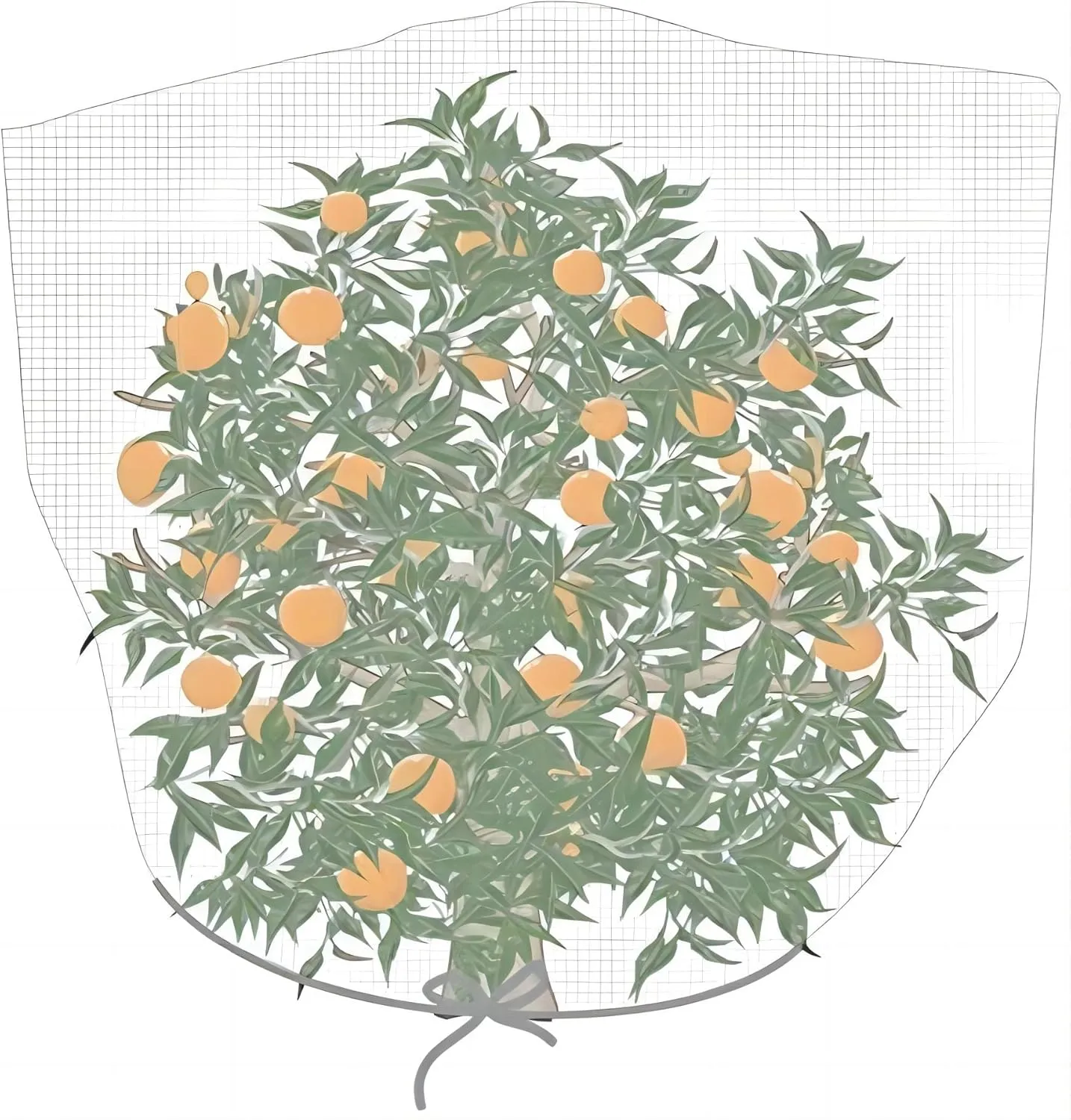 Agfabric Bird Netting 48" Hx55 W Garden Netting Insect Pest Barrier,Plant Cover Fruit Tree Netting Mesh Protection Bag with Drawstring,White