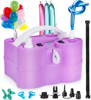 AGPtEK 3-in-1 Air Pump for Inflatables and Balloon Electric Air Balloon Pump 600W for Latex 260Q Foil Balloons with Hose Extension Quick-Fill Inflator Deflator for Air Mattress, Compression Bag